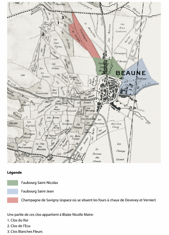 Figure 1. Carte de Beaune et ses environs