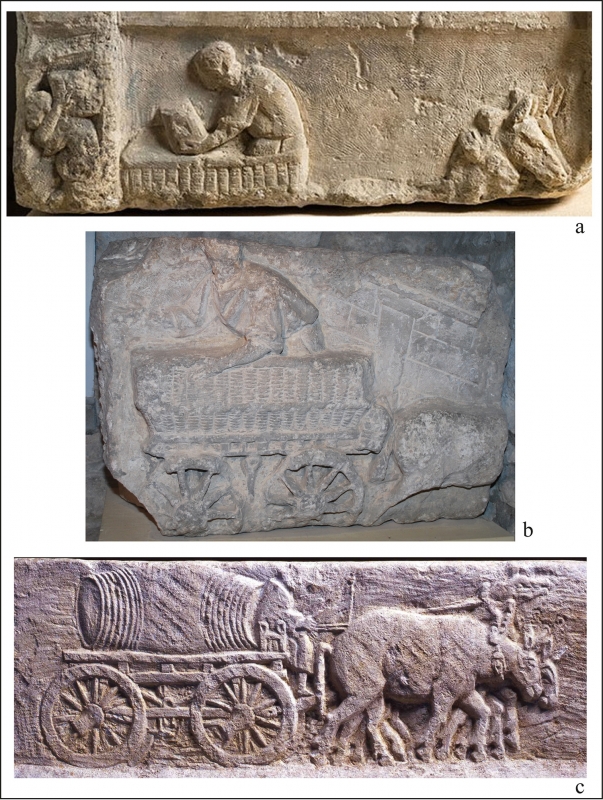 Figure 3 : Monuments funéraires présentant une scène de transport.