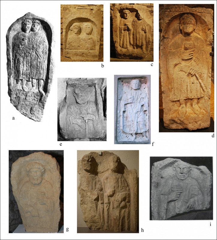 Figure 9 : Stèles anciennement attribuées de vignerons découvertes dans la zone étudiée.