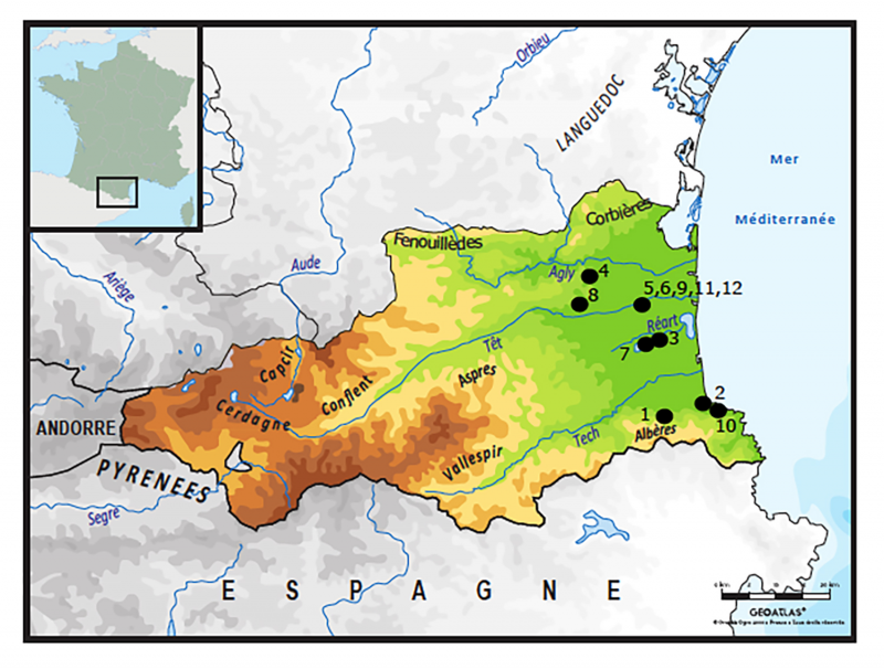 Fig. 2. Localisation des différents sites étudiés.