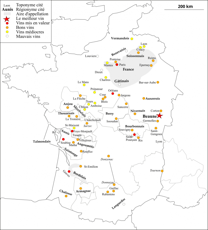 Figure 2 : La qualité des vins français selon le « Blason des vins de France » de Pierre d’Anché.