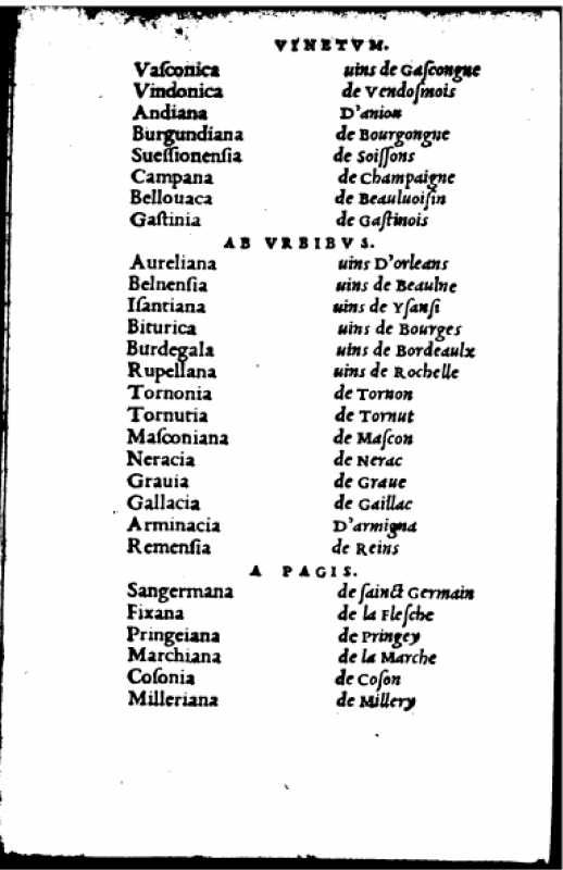  Figure 1 : Page extraite du Vinetum de Charles Estienne (1537)