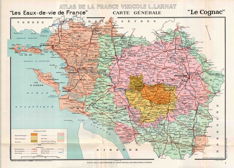  Figure 1 : Atlas de la France vinicole, tome VI, Les eaux-de-vie de France. Le Cognac, Louis Larmat, 1947