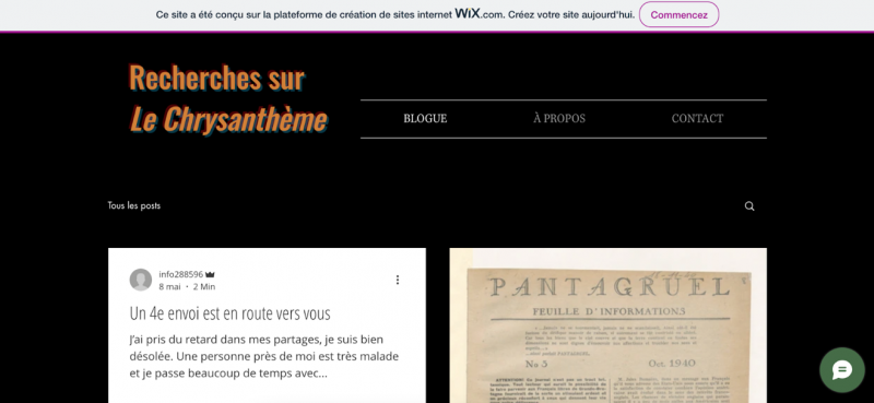 Figure 4. Capture écran du blogue de Francine de Lathaar.