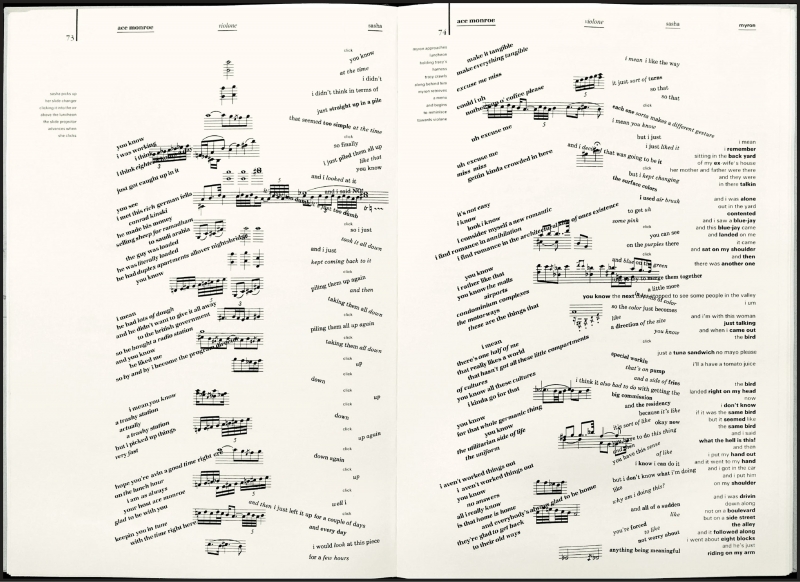 Figure 1 : Pages du livre i mean you know, de Warren Lehrer, n.p.
