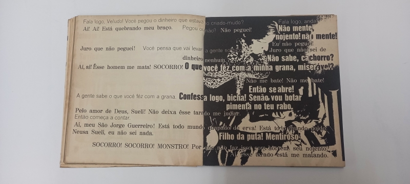 Figure 6 : page du livre A Navalha na Carne, de Plínio Marcos. Dialogue entre les personnages Vado et Veludo.