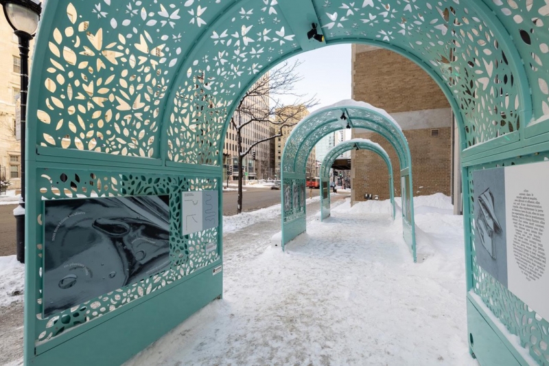 Figure 3 : Vue de l’accrochage de Texturalités de Mimi Haddam et Marion Paquette, hiver 2021, Montréal.