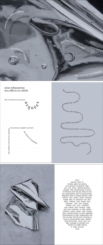 Figure 4.1 - 4.2 et 4.3 : Panneaux de l’installation Texturalités de Mimi Haddam et Marion Paquette. 