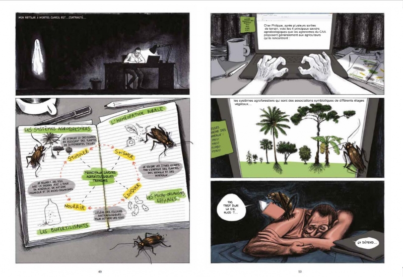 Figure 4. Sébastien Carcelle et Laurent Houssin, Sertão. En quête d’agroécologie au Brésil, Paris, Futuropolis, 2024, Planche 49-50.
