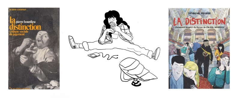 Figure 6. Couvertures et recherche pour l’adaptation par Tiphaine Rivière de La Distinction de Pierre Bourdieu.