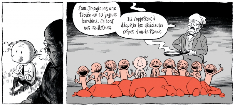 Figure 10. Mathieu Burniat et Thibault Damour, Le Mystère du monde quantique, p. 37.
