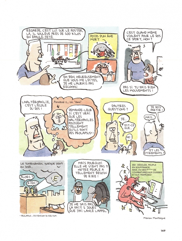 Figure 9. Marion Montaigne, « Haltères et petits poids », n° 6, décembre 2014, p. 149.