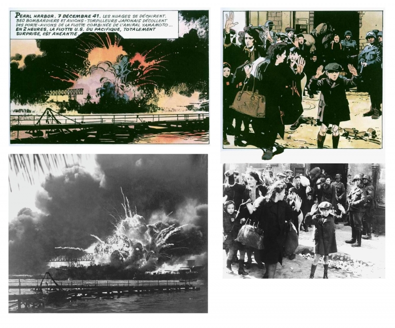 Figure 8. Comparaison de la case dessinée avec son image d'archive correspondante.