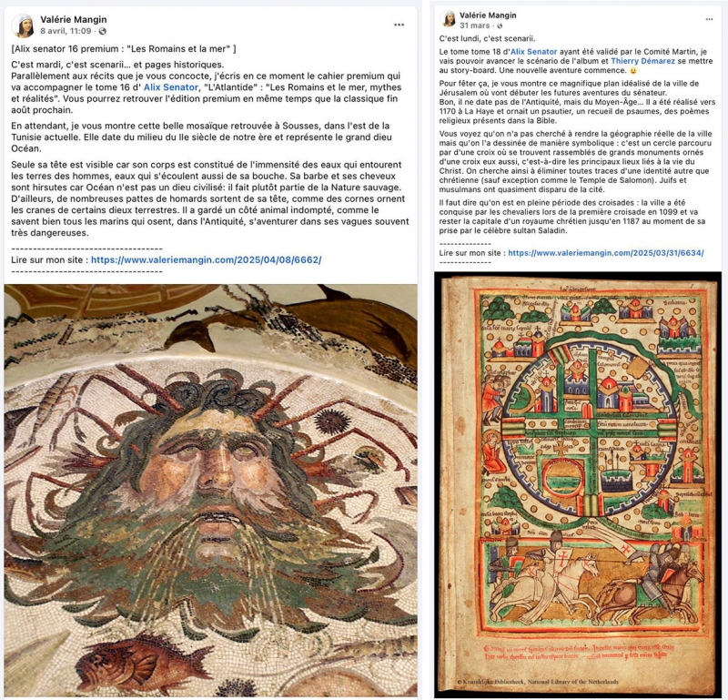 Figure 7. Exemples de publication à valeur historique sur la page Facebook de Valérie Mangin.