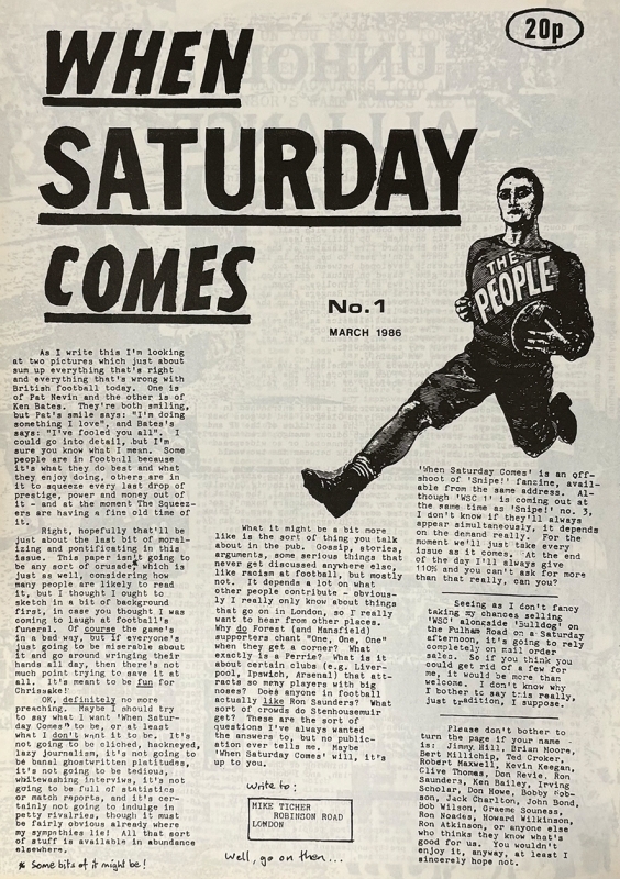 Figure n° 1. Couverture du premier When Saturday Comes (mars 1986).
