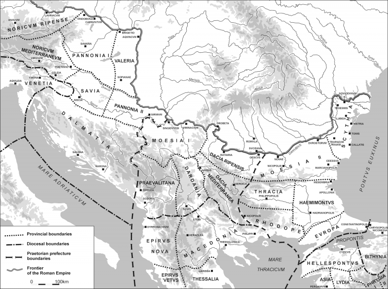 Figure 2: The Danubian provinces of the Roman Empire (4th century).