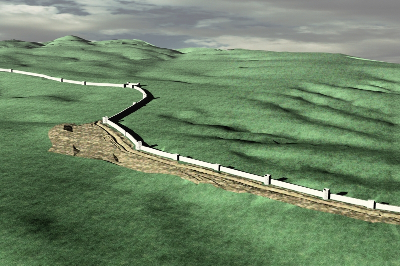 Figure 2: CGI view of the Long Walls at Derviş Kapı.