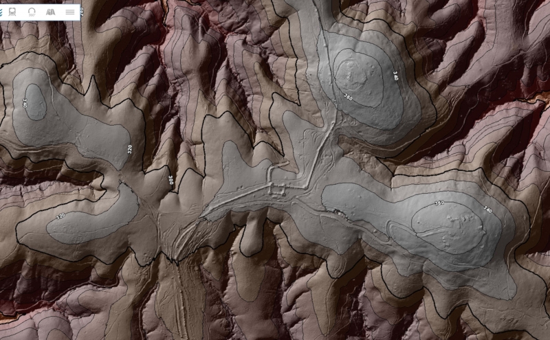 Figure 3: A Lidar image of the Long Walls North of Fig. 2.