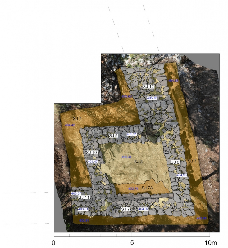 Figure 7: A technical drawing of the structures excavated at the Obrovac 1 position.