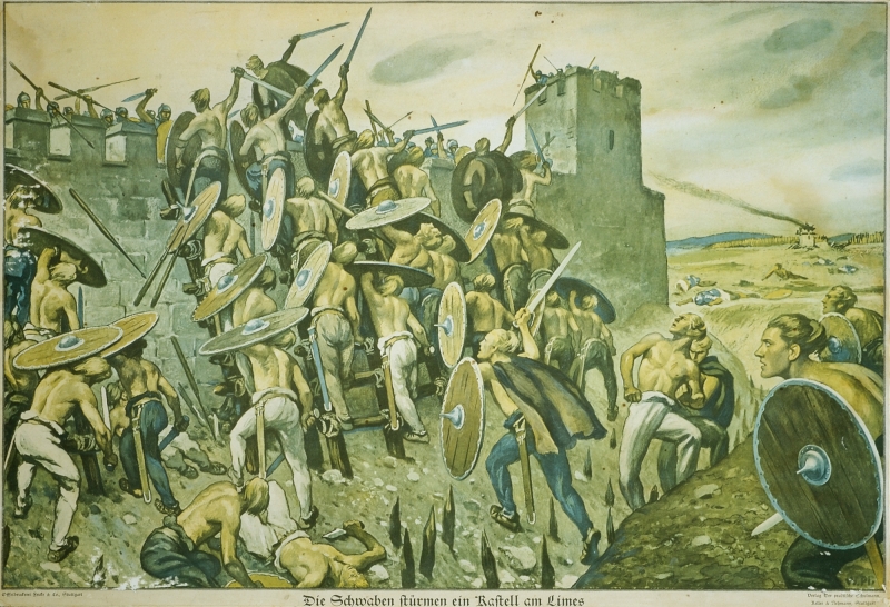 Figure 2: “Suevic tribes storming a fort on the limes”.