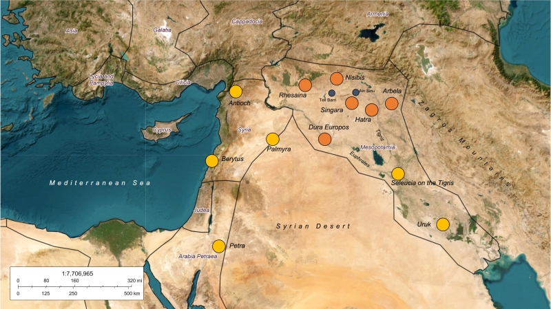 Figure 1: Part of South-West Asia and Greater Mesopotamia with the indication of sites mentioned in the text.