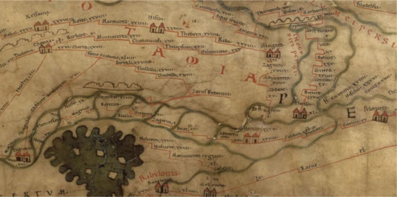 Figure 4: Segment X of the Peutinger Map with the depiction of Mesopotamia.