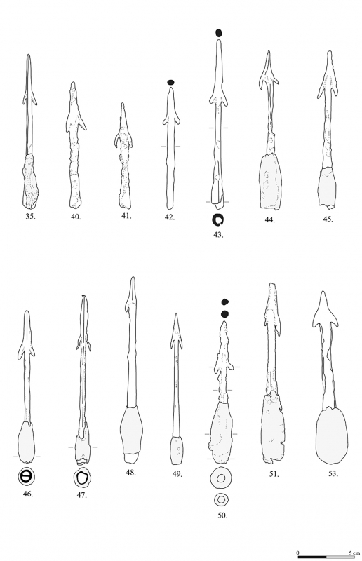 Figure 11 : exemples de plumbatae de type 2B.