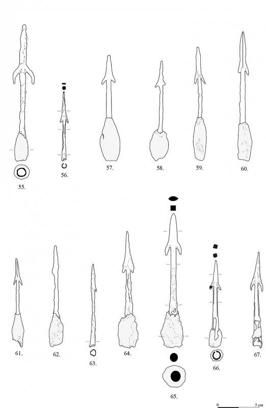 Figure 12 : exemples de plumbatae de type 2B.