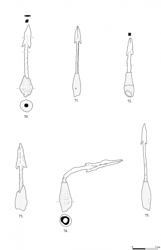 Figure 14 : exemples de plumbatae de type 3A.