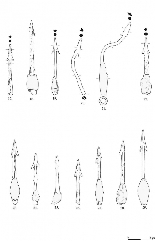 Figure 9 : exemples de plumbatae de type 1A.
