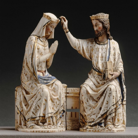 Fig. 3. Coronation of the Virgin. Paris, 13th century. Polychrome ivory. Musée du Louvre, Paris.
