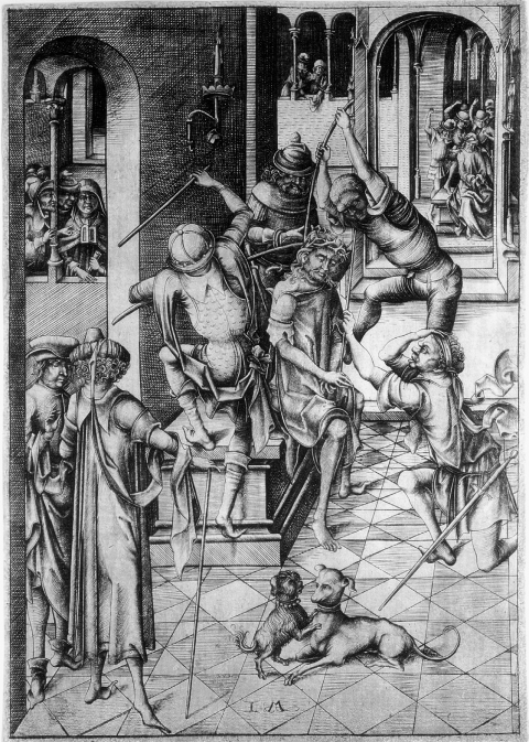 Fig. 6. Israhel van Meckenem, Israhel van Meckenem, Crowning with thorns, from the Large Passion series, c. 1480. Engraving. National Gallery of Art, Washington, DC.