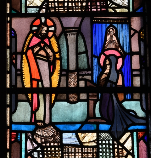 Fig. 12. St. Margaret Mary Alacoque, detail of Vision of the Sacred Heart.