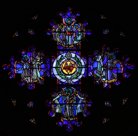 Fig. 16. Sacred Heart of Jesus and Sacred Heart of Mary by Hubert McGoldrick, An Túr Gloine, Dublin, 1928-1929.