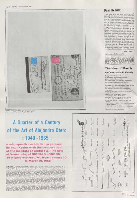 Fig. 12. Detail of David Medalla, “Found-Poem for Otero,” Signals 2.11 (January, February, March, 1966), 24. © David Medalla and Paul Keeler.