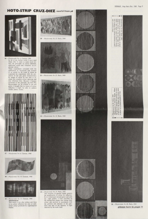 Fig. 2. Carlos Cruz-Diez, “Photo-Strip Cruz-Diez,” Signals 1.9 (August-September-October, 1965), 9.
