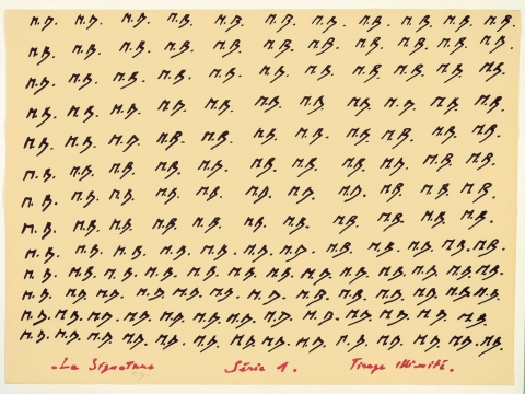 Fig. 6. Marcel Broodthaers, La Signature, Serie 1. Tirage illimité, 1969. Silkscreen on paper. © Marcel Broodthaers.
