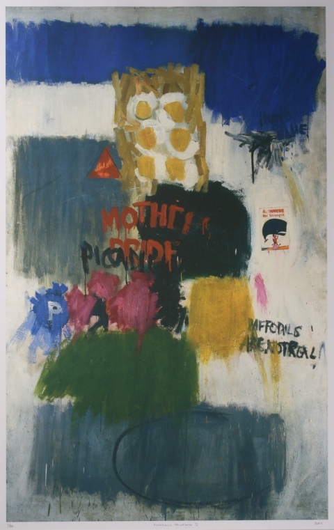 Fig. 2. Adrian Henri, Piccadilly Painting, 1964, oil on canvas. Estate of Adrian Henri.