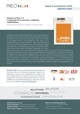 L’universel et le commun : relations, redéfinitions