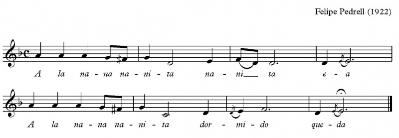 Fig. 1. Transcripción de Nana IV, de Felipe Pedrell (1922)