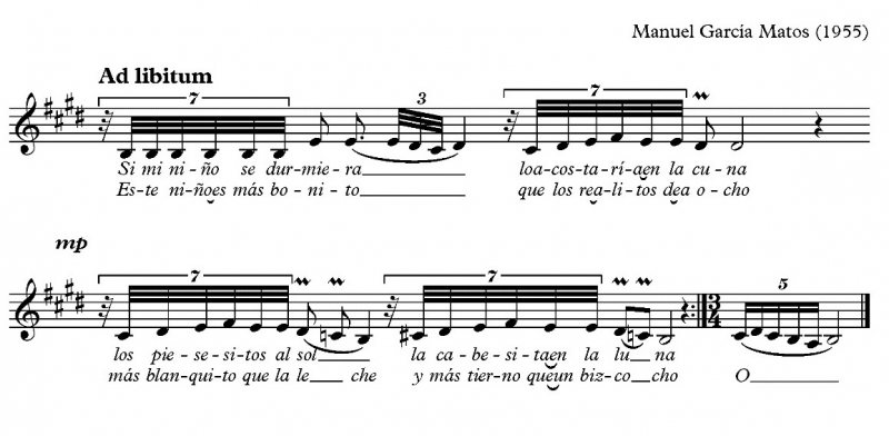 Fig. 16. Transcripción de Nana, de Manuel García Matos (1955)