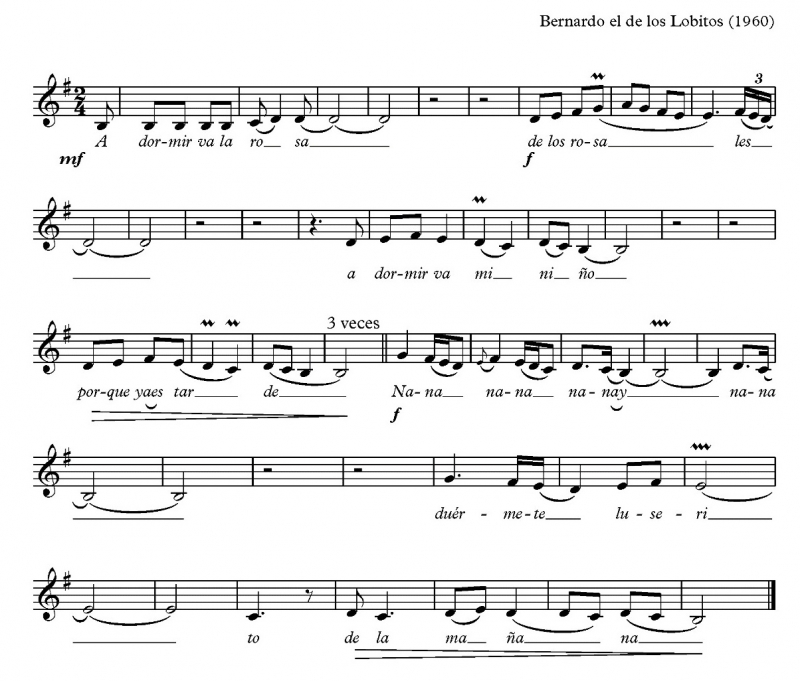 Fig. 18. Transcripción de Nana, de ‘Bernardo el de los Lobitos’ (1960)