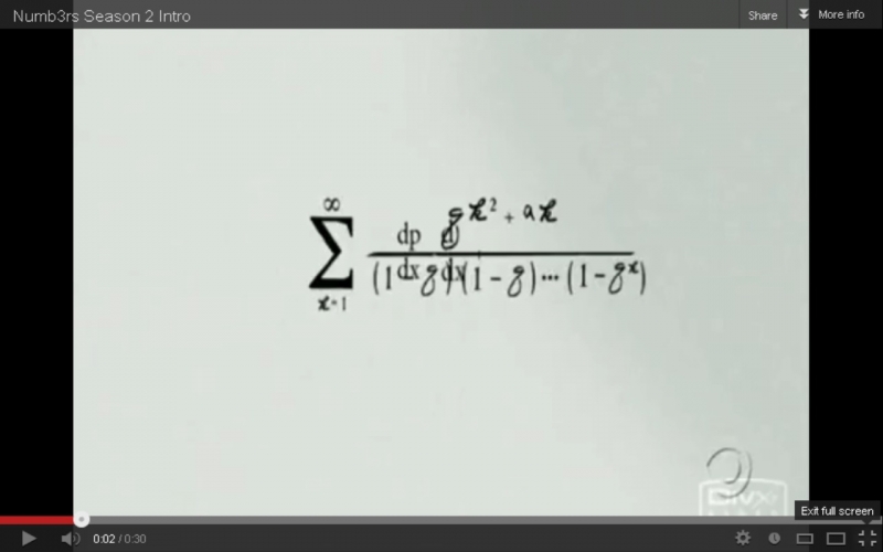 Figure 1 : Capture d’écran du générique de Numb3rs.