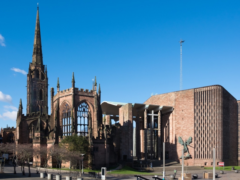 Illustration 1. Basil Spence’s reconstruction of Coventry
        Cathedral (1962).