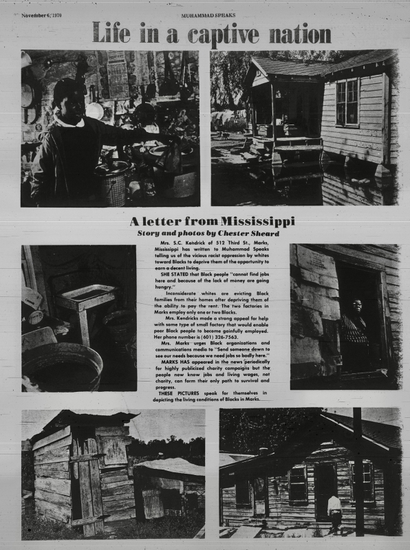 Figure 3. Chester Sheard, “Life in a Captive Nation,” Muhammad Speaks, November 6, 1970, p. 7.