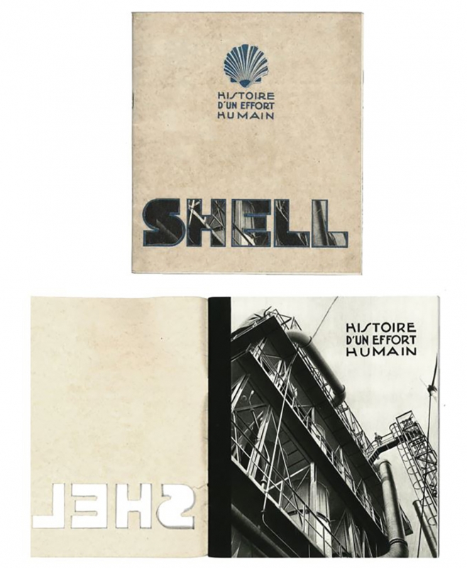 Figure 6 : Catalogue publicitaire pour Shell : Histoire d’un effort humain, non daté (années 1930), éditeur SOC, 10 rue Blanche, Paris, photographe anonyme.